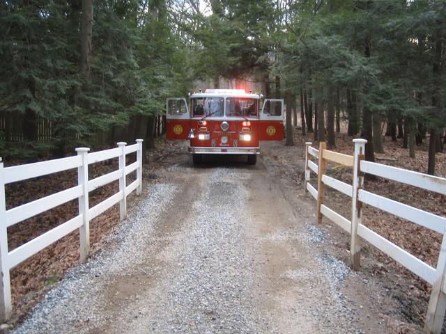 Engine 110 at a Residential Alarm, Pea Pond Road